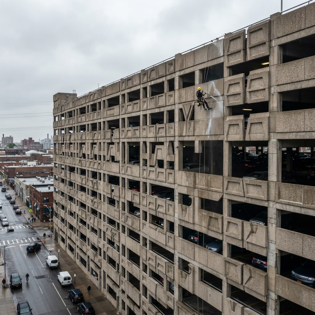 Purge de façade sur un chantier TRAPEZE