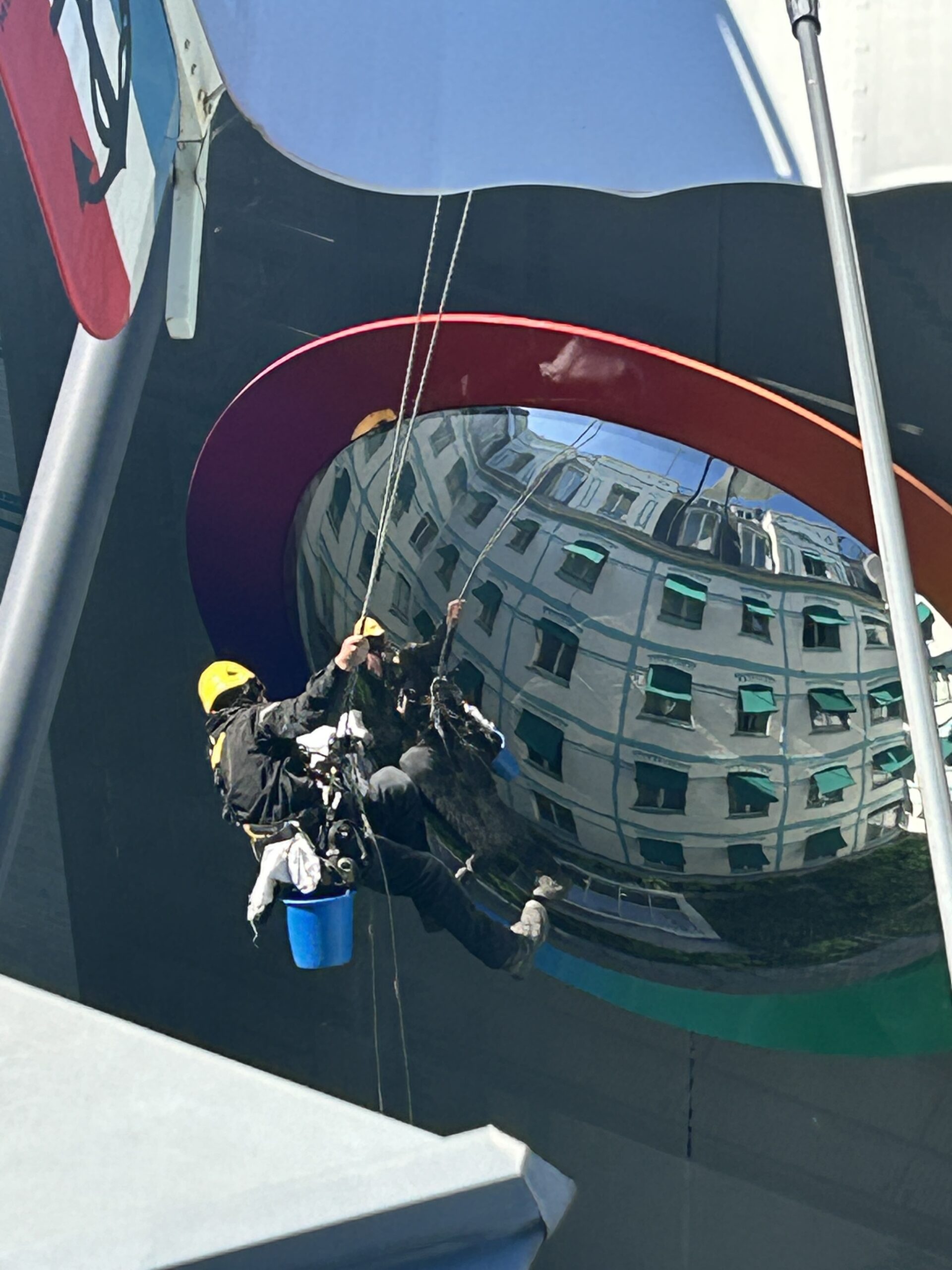 nettoyage miroir grande hauteur